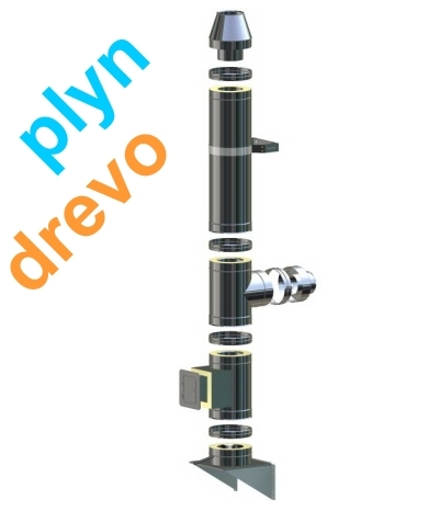 Trojvrstvové nerezové 1.4404 - 0,6 mm, izolácia 50mm (130-225mm)
